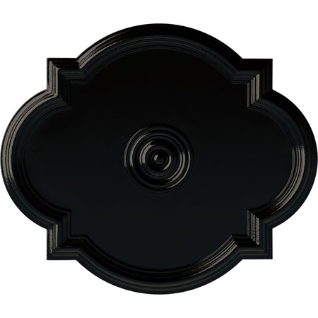 Waltz Ceiling Medallion (Fits Canopies up to 5 1/4"), 24"W x 20 1/2"H x 1 1/8"P, Black Pearl